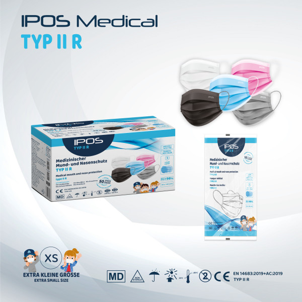 IPOS - Typ IIR - MNS Maske Mix Small - 50er Pack - 3-lagig