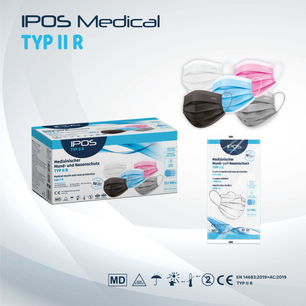 IPOS - Typ IIR - MNS Maske Mix - 50er Pack - 3-lagig